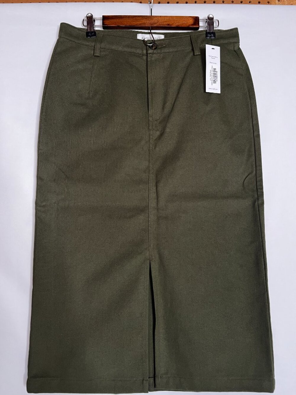 NWT Amour Vert Lina Organic Cotton Pencil Skirt Calla Green Size M